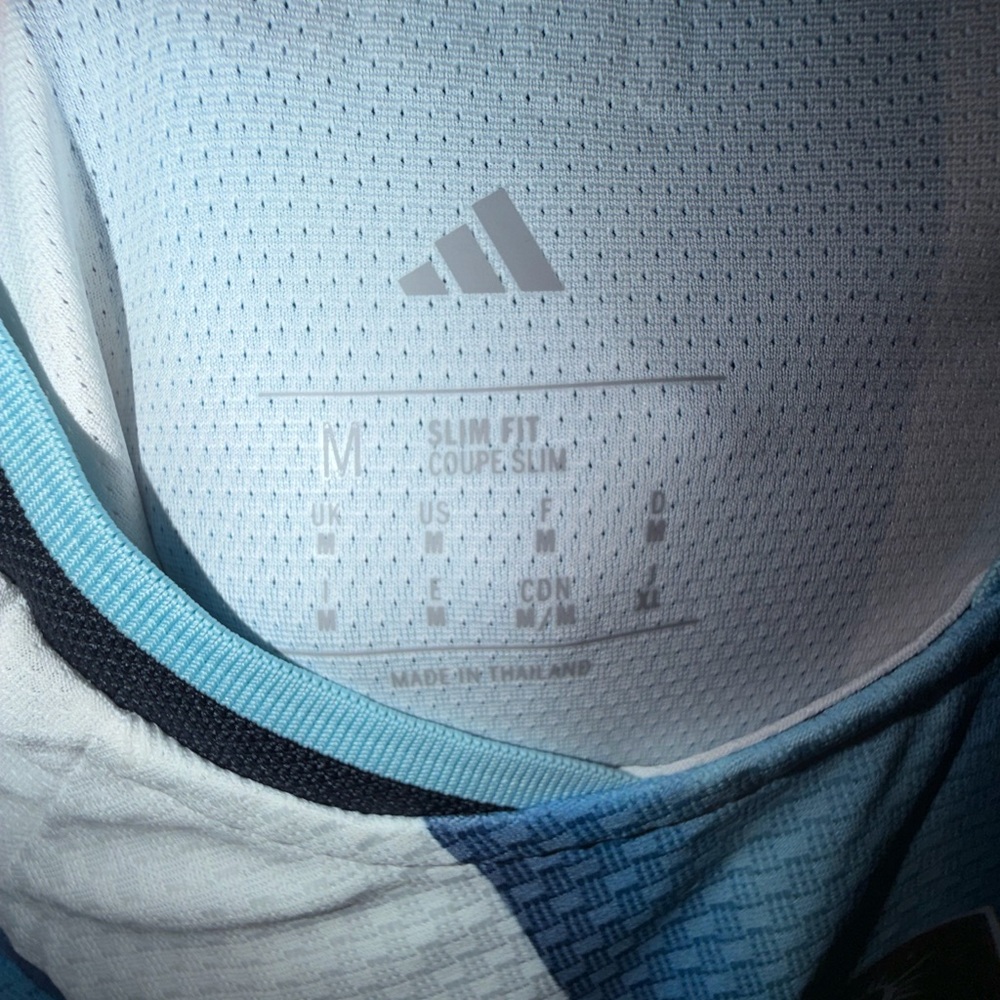 adidas Argentina Light Blue and White Men's futbol Jersey - Picture 9 of 11